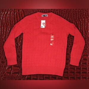 Karen Scott Red Cable Knit Sweater Sz S